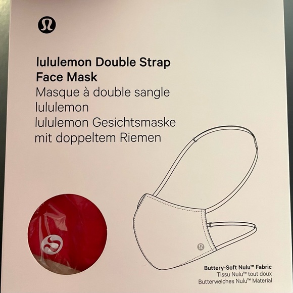 Lululemon double strap Face Mask Nulu dark red NIB - Picture 2 of 14